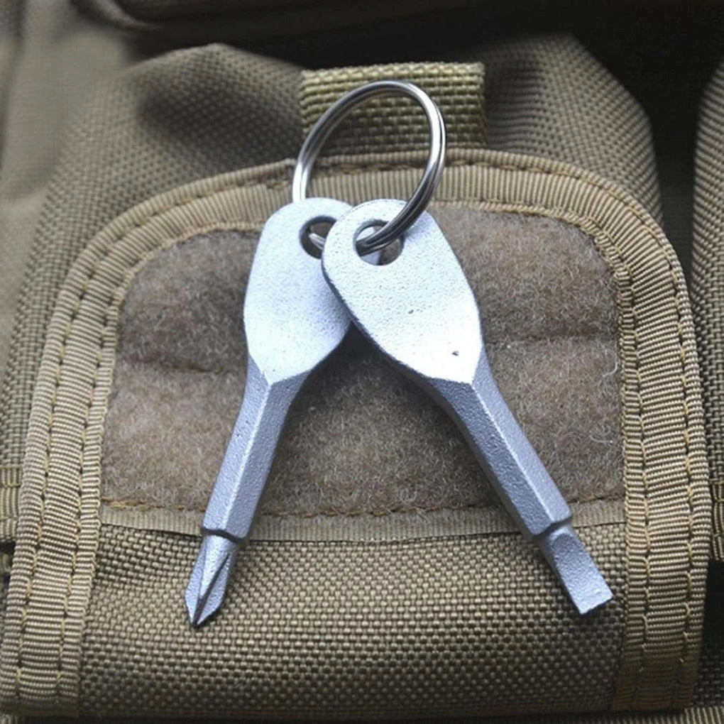 Portable Phillips Slotted Screwdriver Key Ring