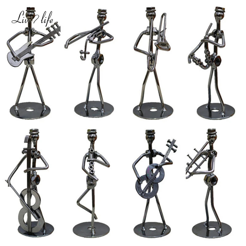 Metal Musician Guitar Player Statue Musical Instrument