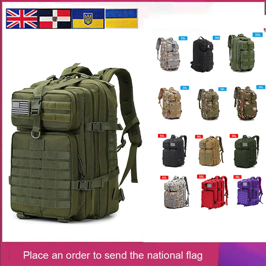 30L 50L Military Men Travel Backpack Outdoor Military Bag