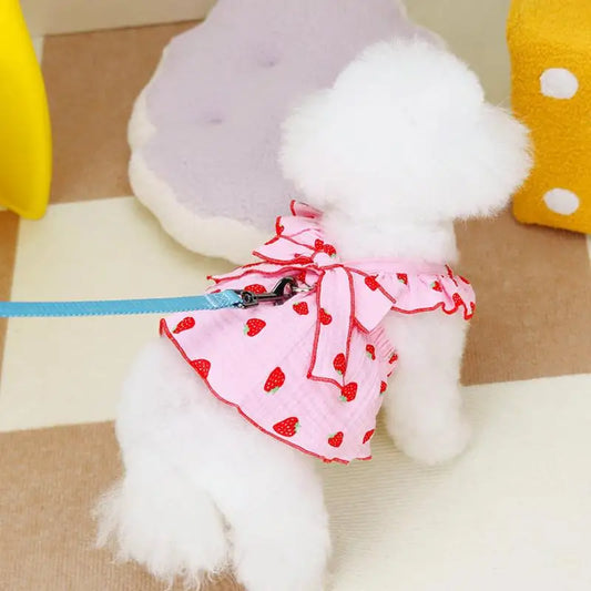 Cat Harness Dress Cute Floral Female Dog