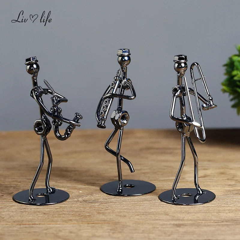 Metal Musician Guitar Player Statue Musical Instrument