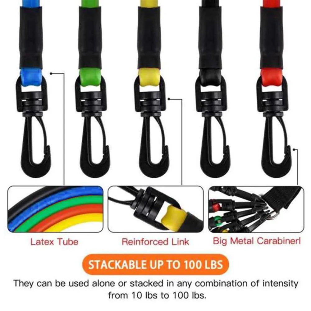 11pcs  Exercise Resistance Bands